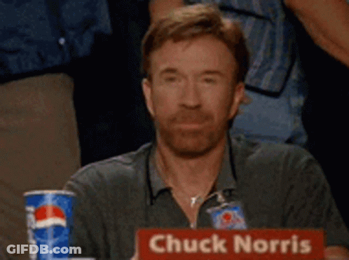 Chuck Norris Is Sitting At A Table With A Pepsi Can GIF