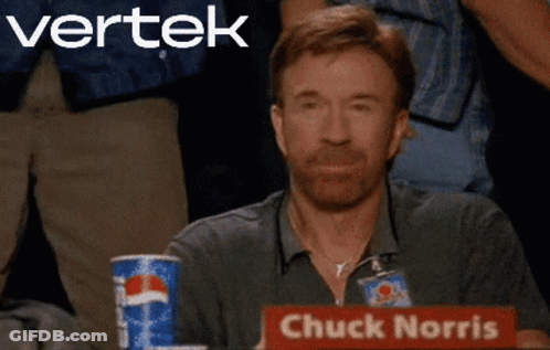 Chuck Norris Is Sitting At A Table With A Pepsi Can In Front Of Him GIF