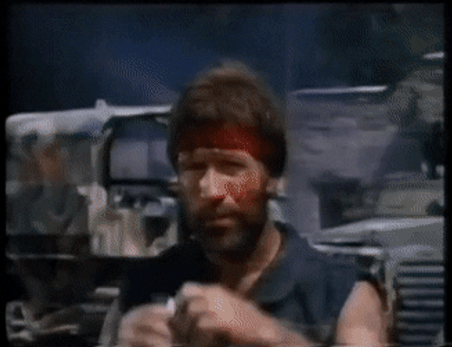 Chuck Norris Throwing A Grenade GIF