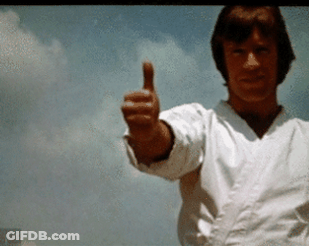 Chuck Norris Thumbs Up And Down GIF