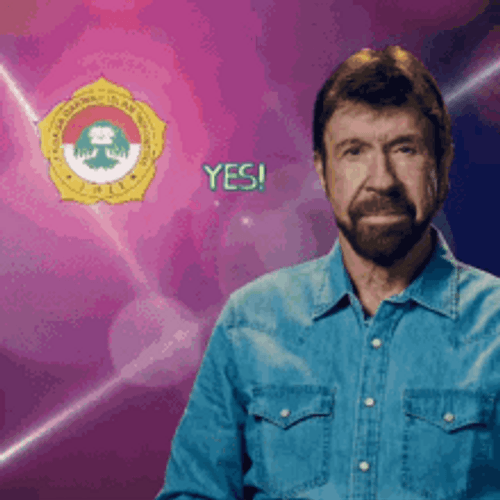 Chuck Norris Thumbs Up Denim Shirt GIF