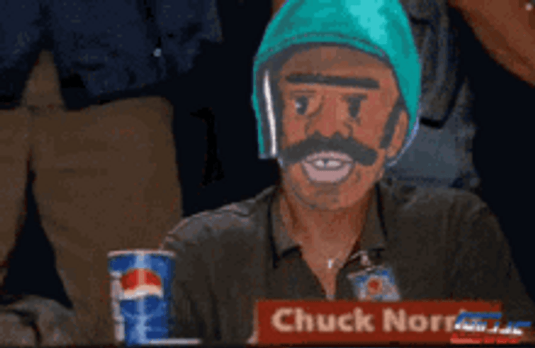 Chuck Norris Thumbs Up Funny Mustache Guy Face GIF