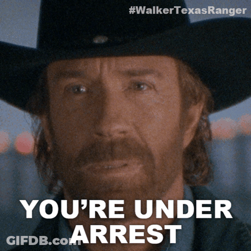 Chuck Norris You're Arrested GIF