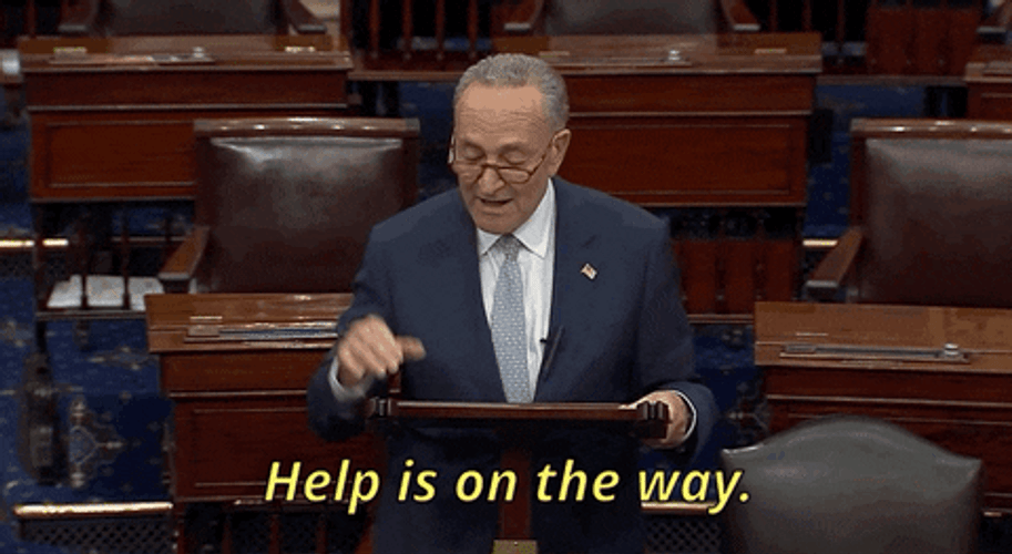 Chuck Schumer Says Help Is On The Way GIF