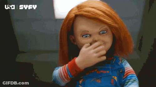 Chucky Doll With Syfy Logo GIF