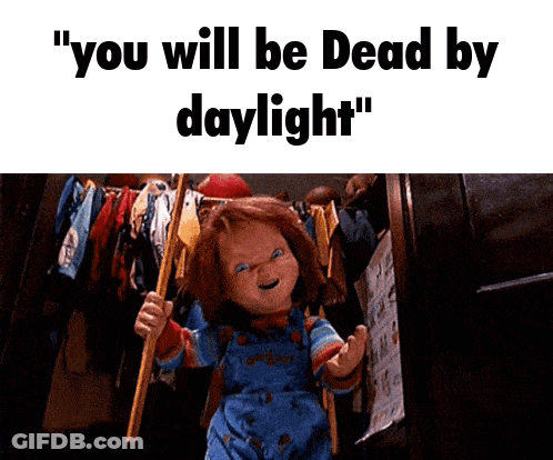 Chucky Holding Stick You Will Be Dead By Daylight GIF