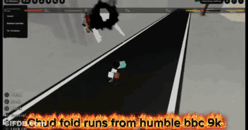 Chud Fold Running From Humble BBC 9K GIF