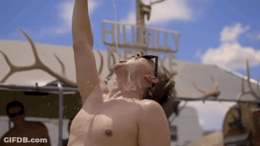 Chugging Beer And Playing With It GIF