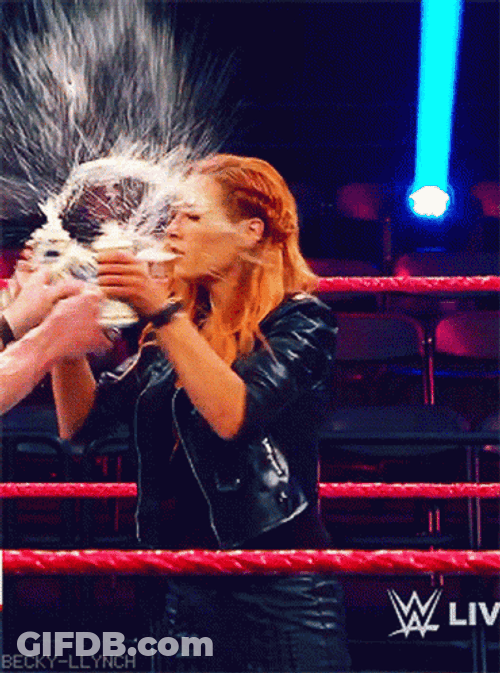 Chugging Beer Becky Lynch GIF