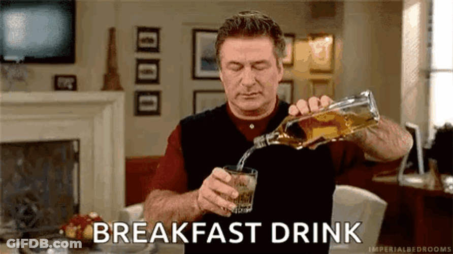 Chugging Beer Breakfast Drink GIF