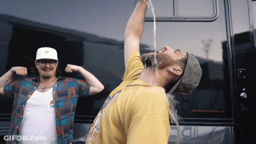 Chugging Beer But Wasteful GIF