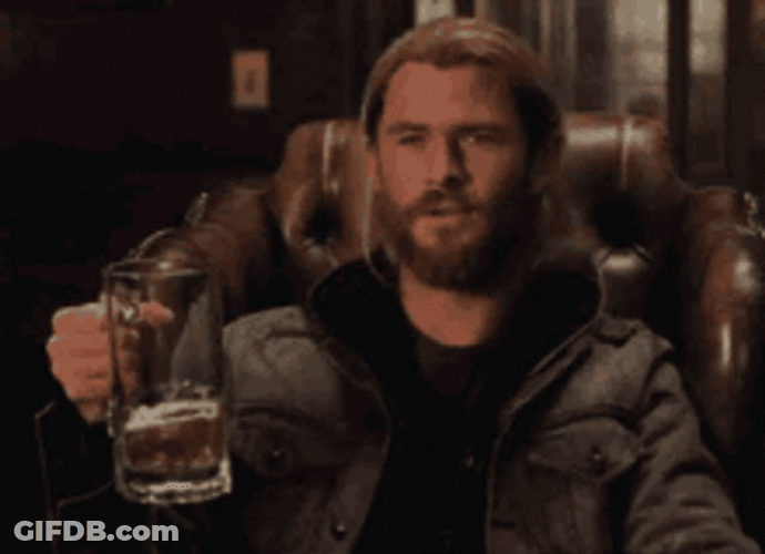 Chugging Beer Chris Hemsworth GIF