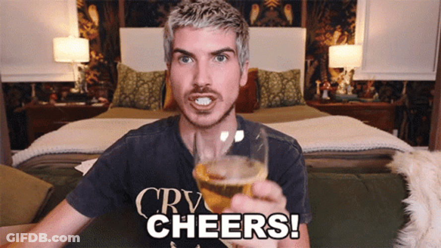 Chugging Beer In A Wine Glass GIF