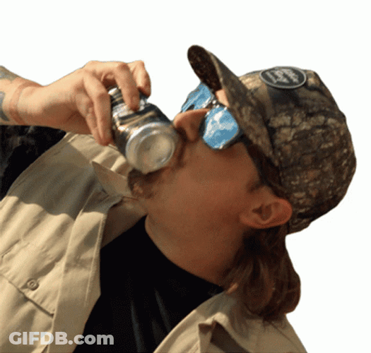 Chugging Beer In Can GIF