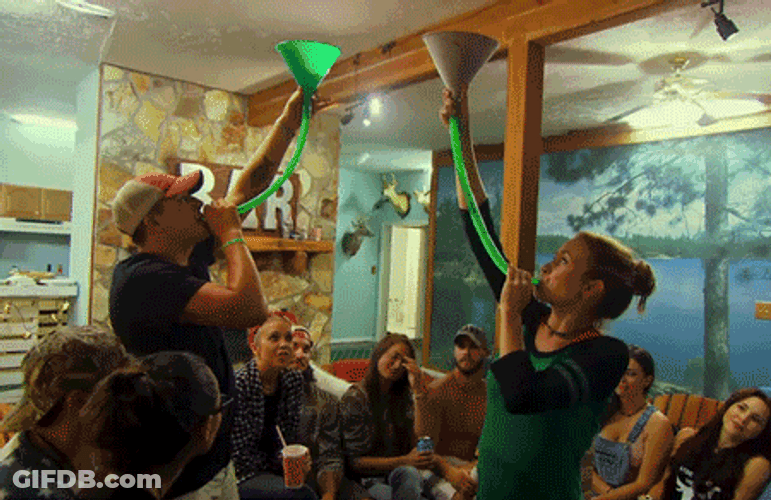 Chugging Beer With A Hose GIF
