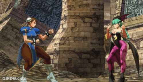 Chun Li And Murcielle Fighting GIF