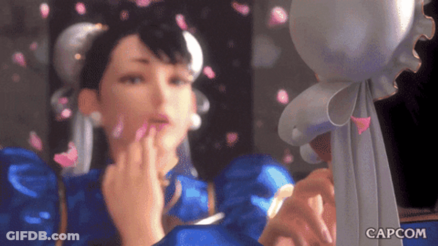 Chun Li Doing Make Up GIF