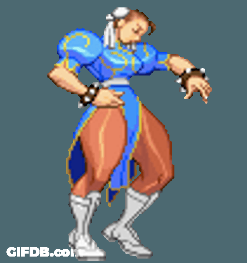 Chun Li Doing Stretch GIF