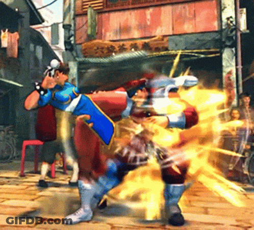 Chun Li Fighting Another Character GIF