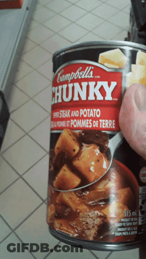 Chunky Steak On Can GIF