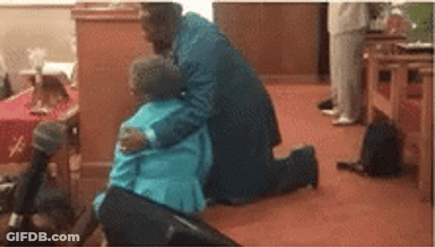 Church Lady Collapse GIF