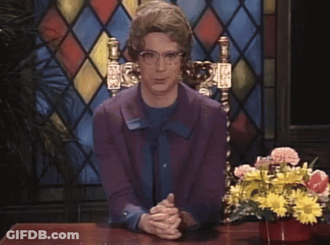 Church Lady Dana Carvey Glancing GIF
