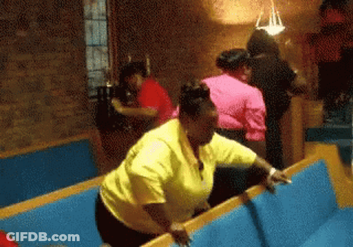 Church Lady Dance Worship GIF