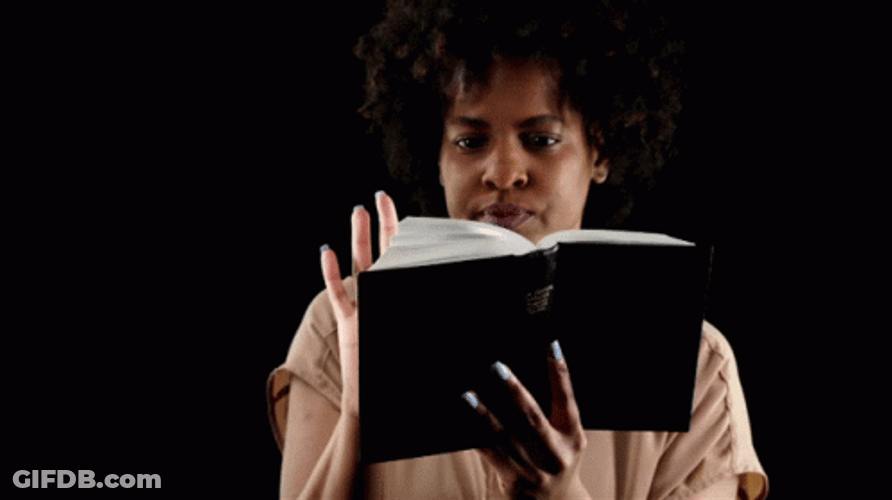 Church Lady Reading Bible GIF