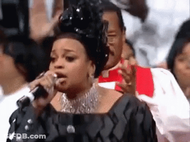 Church Lady Shouting Karen Clark GIF