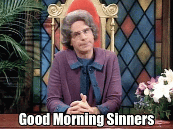 Church Pastor Dana Carvey Parody GIF