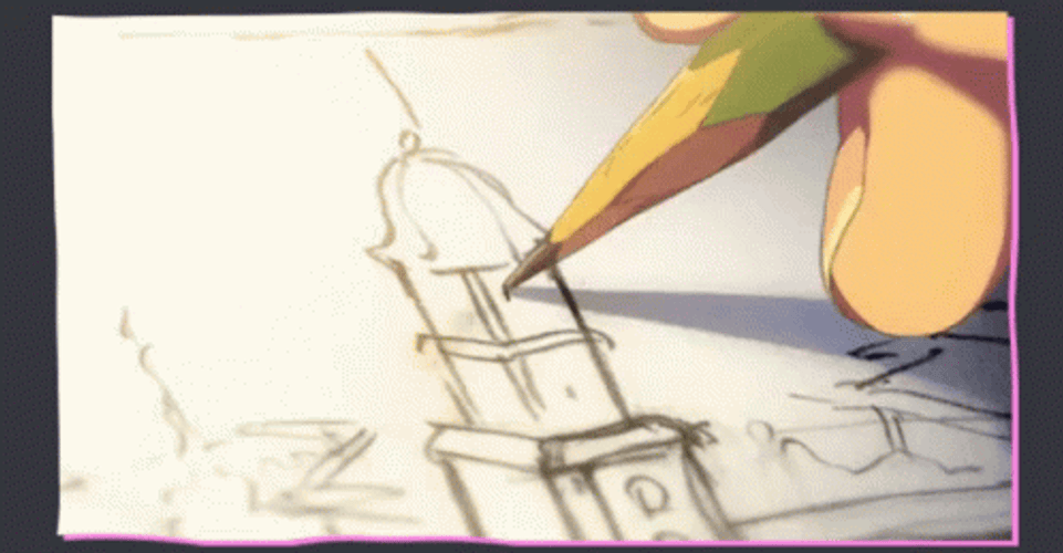 Church Sketch Using Pencil GIF