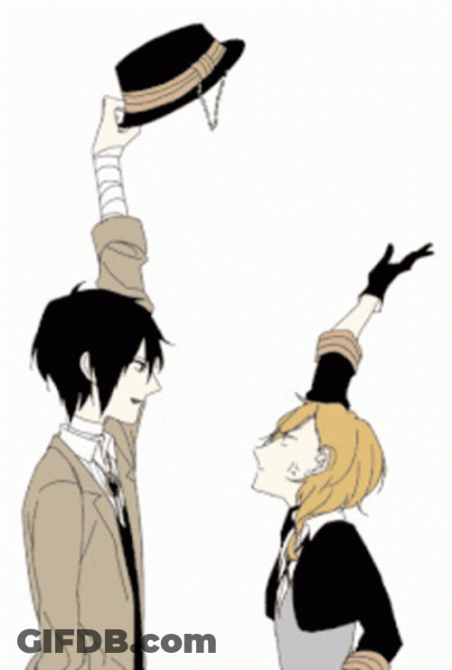 Chuuya Shoer Reaching Dazai Hat GIF