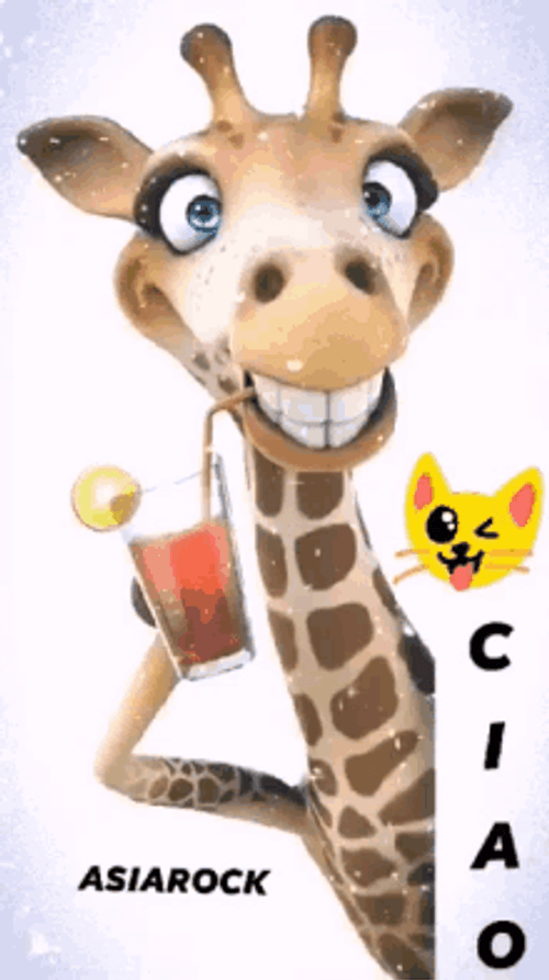 Ciao Smiling Giraffe GIF