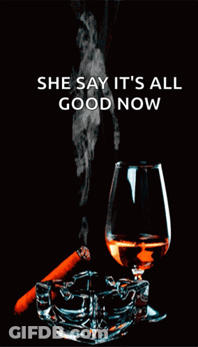 Cigar And Cognac She Say It's All Good Now GIF