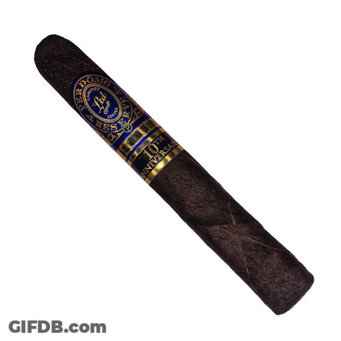 Cigar With 10Th Anniversary Label GIF