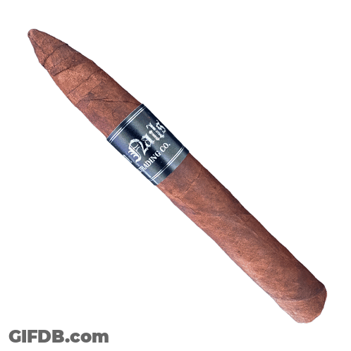 Cigar With Black Label Saying Coffin GIF