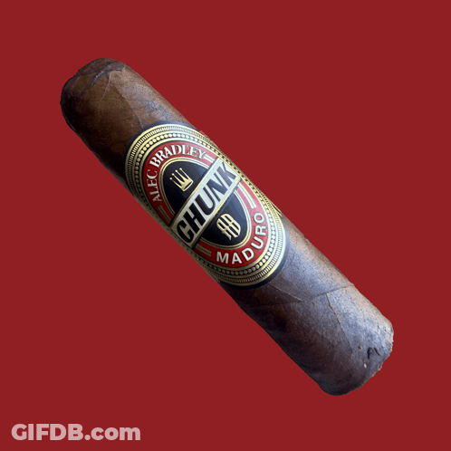Cigar With Bradley Junk Maduro Label GIF