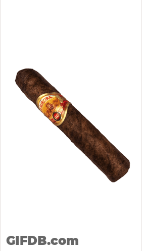 Cigar With Red And Gold Toro Label GIF