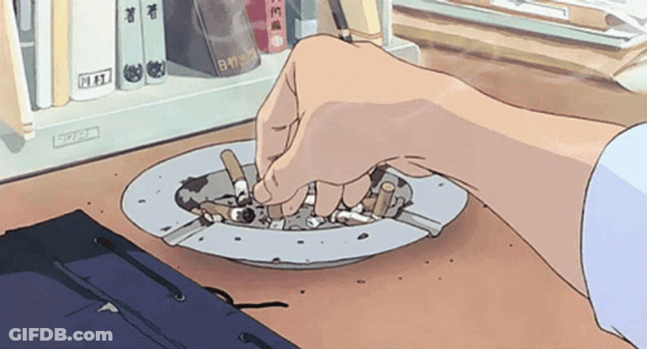 Cigarette Butt Animated Smoke GIF