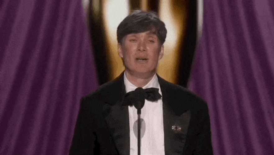 Cillian Murphy Raising Trophy Award GIF