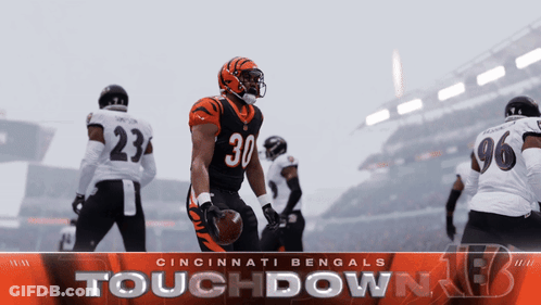 Cincinnati Bengals Playing Ravens In Touchdown GIF