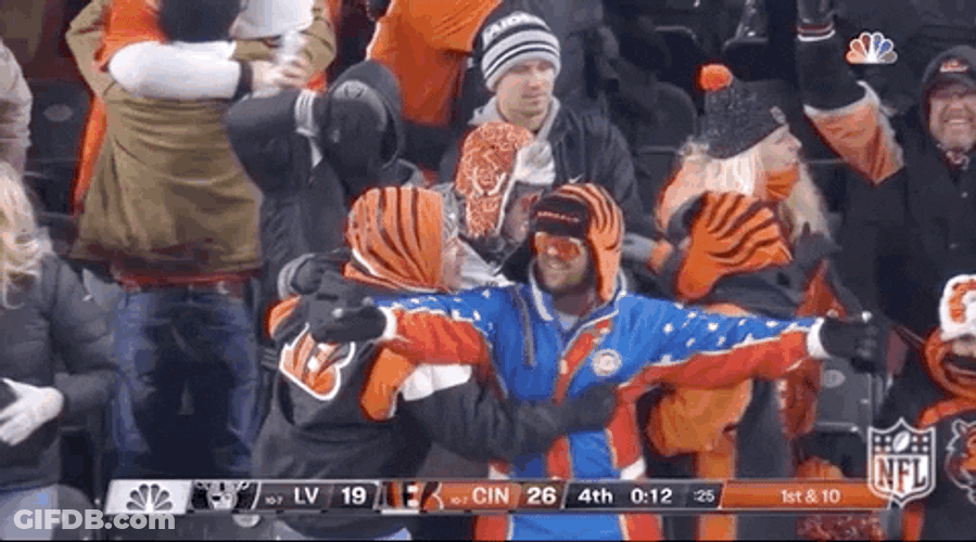 Cincinnati Bengals Who Dey Fans Group Hug GIF
