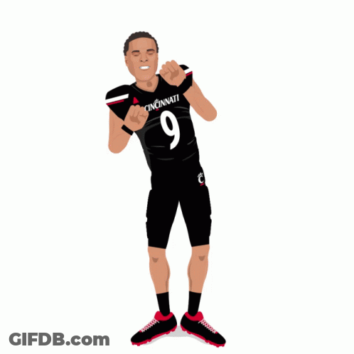 Cincinnati Football Player With Fireworks GIF