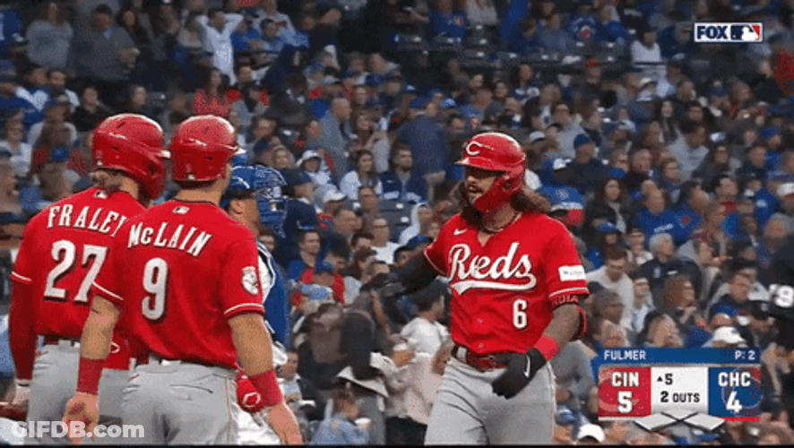 Cincinnati Reds Elly Dela Cruz  Hand Tap GIF
