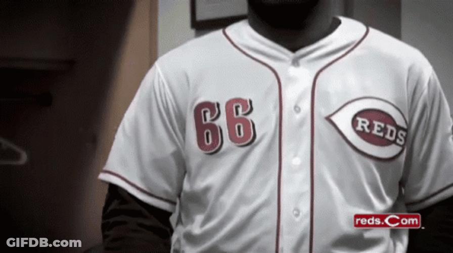 Cincinnati Reds Jersey Number 66 Laughing GIF