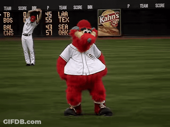 Cincinnati Reds Mascot Gapper Dancing GIF