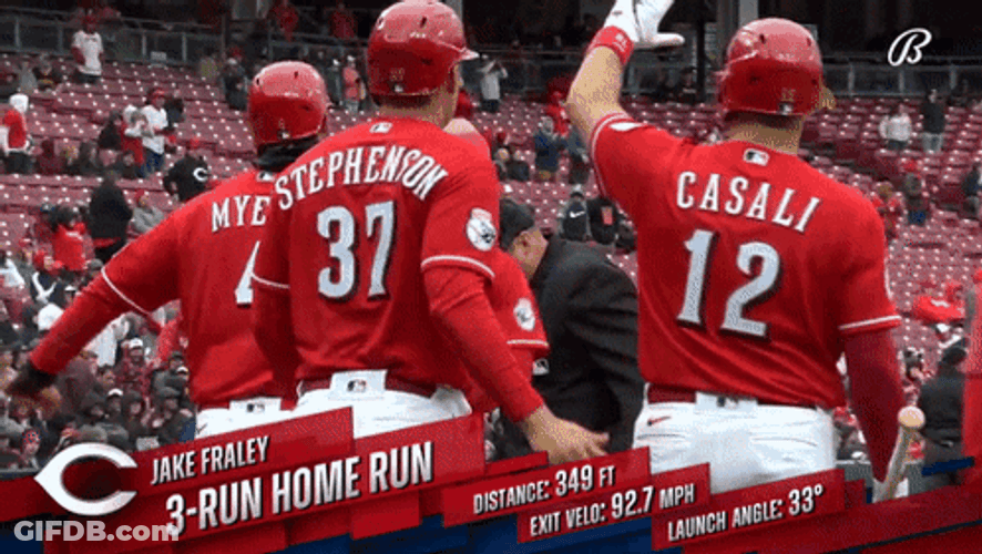 Cincinnati Reds Teammates High Five GIF