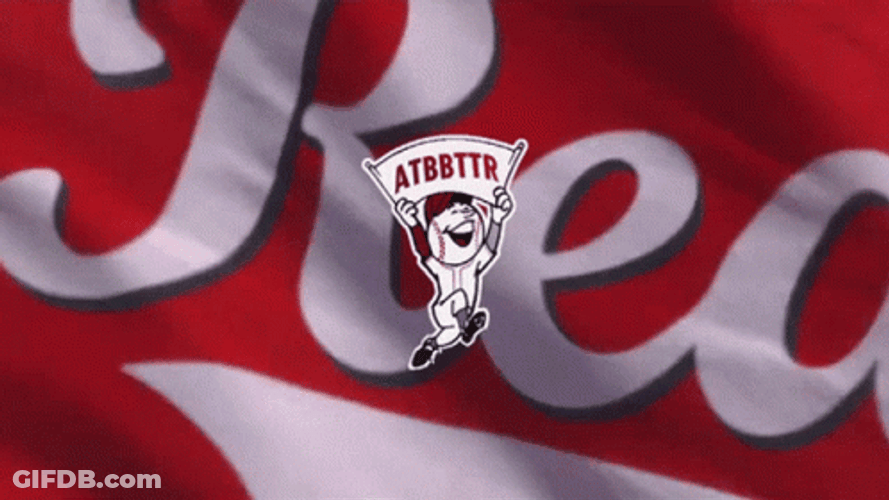 Cincinnati Reds Waving Logo Flag GIF