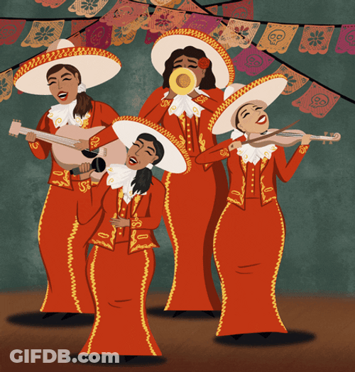 Cinco De Mayo Female Mariachi Art GIF