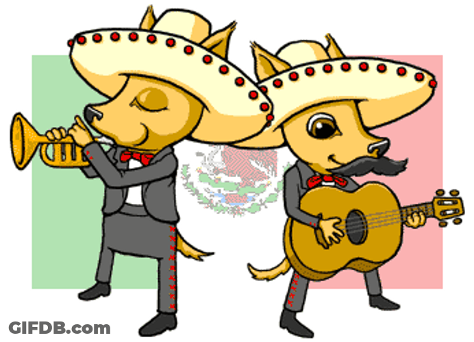 Cinco De Mayo Mariachi Foxes Cartoon GIF